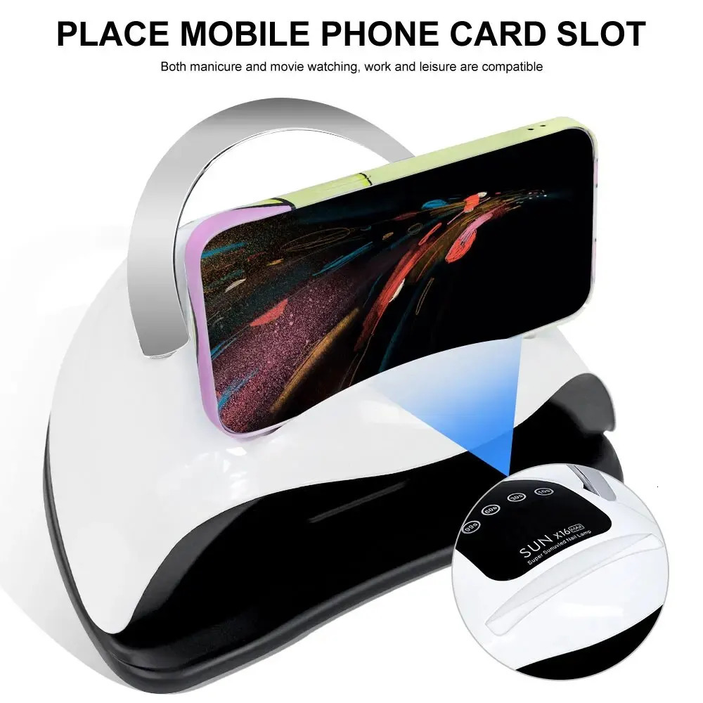 X16 MAX 320W UV LED Nail Lamp For Drying Gel Nail Polish Professional 72 LEDS Nail Dryer Light With Touch Screen Timer 240626