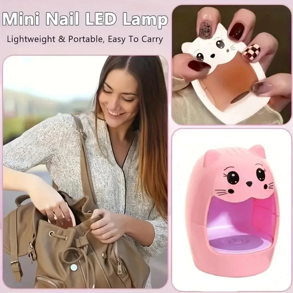 Mini Po Machine Cartoon Shaped Single Finger Nail Enhancement Light Led Quick Drying Nail Oil Glue Baking Light USB 240626