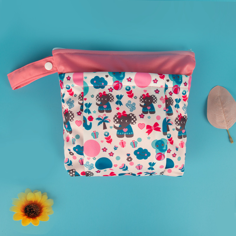 Waterproof Reusable Wet Bags Menstrual Nursing Pads Make up Stroller Travel Pocket Mini Bag For Baby Nursing Nappy