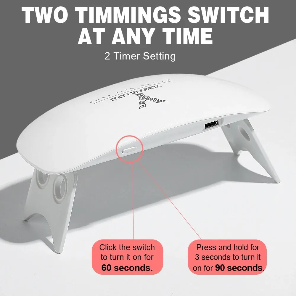 Mini UV LED Nail Lamp Portable Nail Dryer for UV Gel Polish Nail Small Size with USB Fast Drying for Curing All Nail Gels 240626