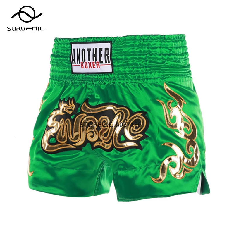 Boxing Shorts Womens Satin Muay Thai Shorts Men Kids Kickboxing Pants Professional Training Sanda Combat Grappling Fight Wear 240615