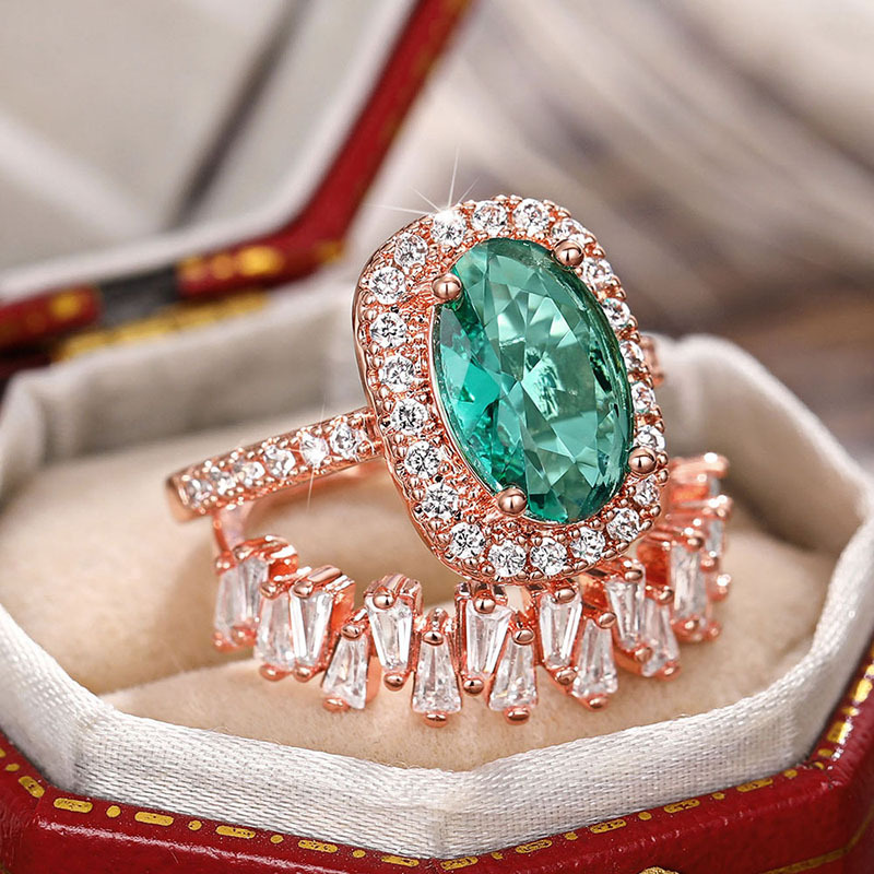 Drop Ship Sterg Sier Rose Gold Couple Wedding Rings Set for Elegant Women