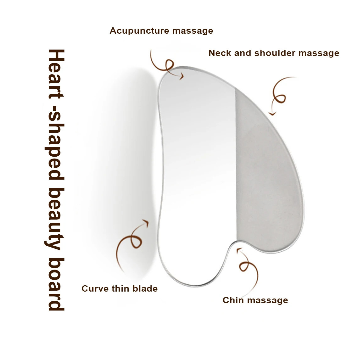 1Pcs Stainless Steel Gua Sha Scraper Massager For Face Neck Body Guasha Massage Tool Skin Care Guasha Board Face Massager 240626