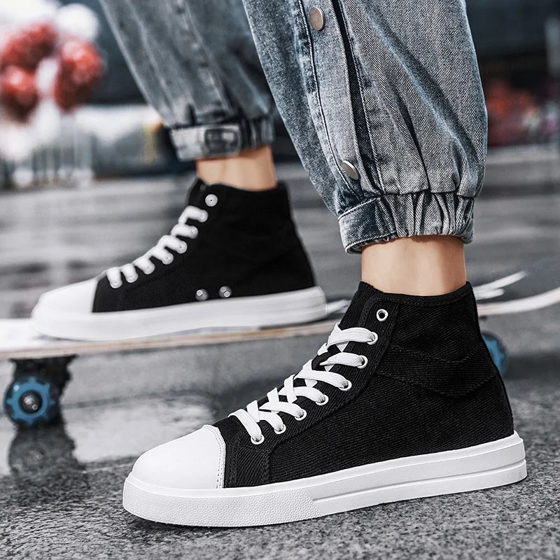 Sneakers Skateboarding Women Men for Unisex Lightweight High-top Canvas Shoes Couple Walking Male Gig Size 36-46