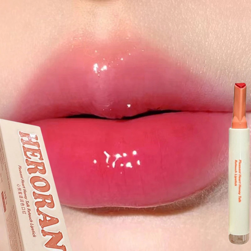 Water Mirror Solid Lip Gloss Moisturizing Love Shape Lipstick Crystal Jelly Transparent Lip Tint Long Lasting Makeup Cosmetic 240626