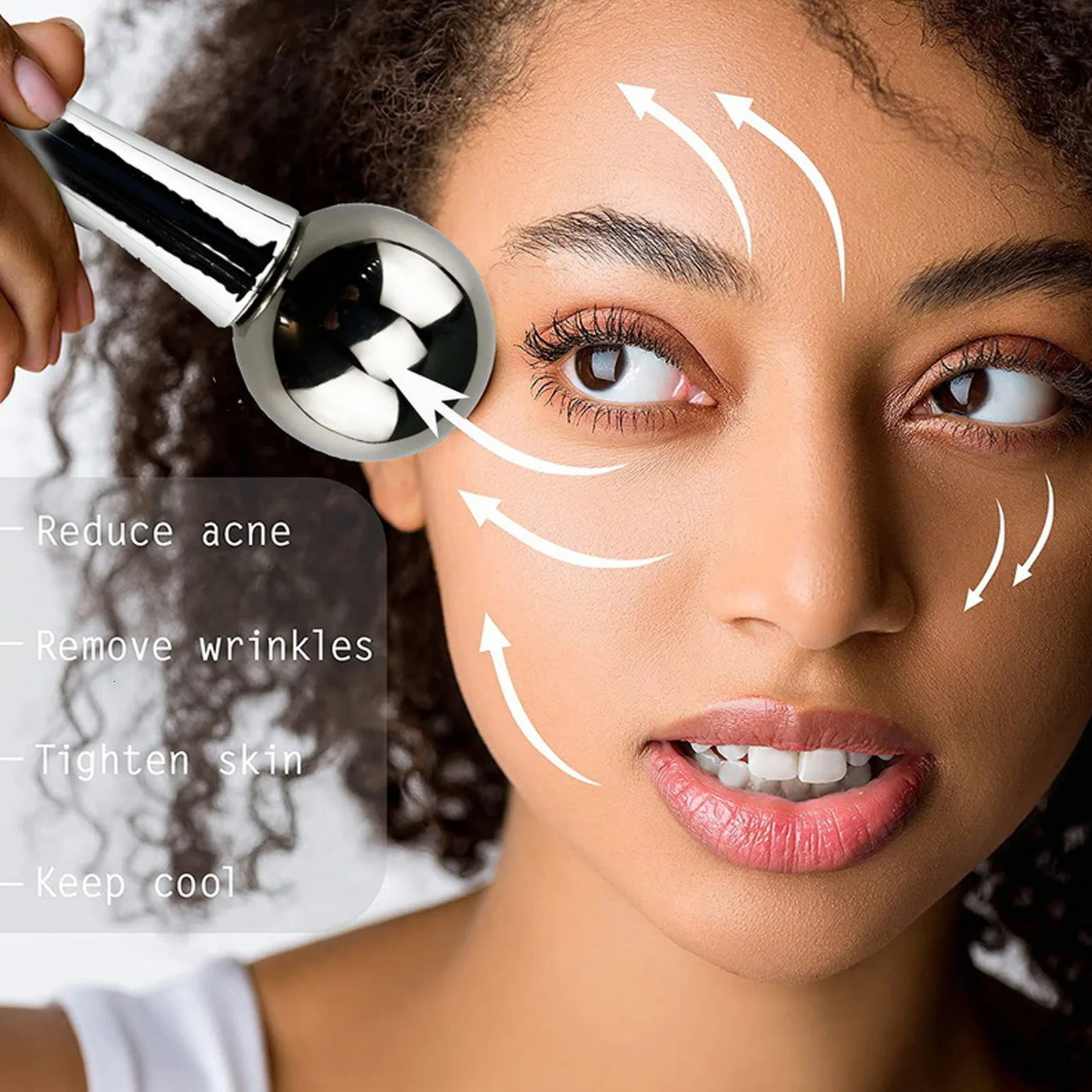 Cooling Globe 32mm Stainless Steel Ice Globe Reduce Swelling s Massage Portable Eye Roller Stick Skin Care Supplies 240626