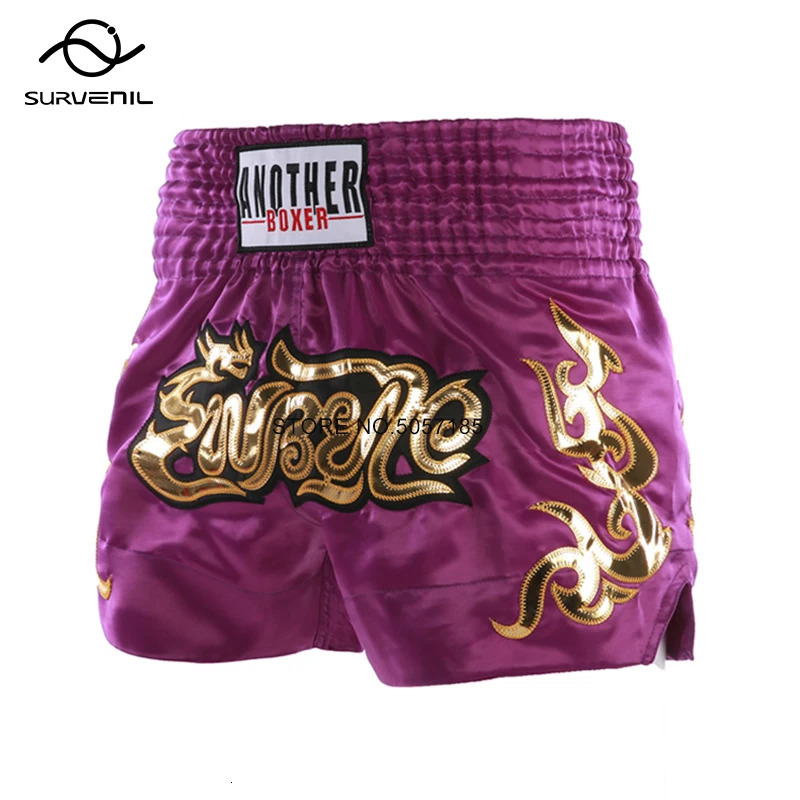 Boxing Shorts Womens Satin Muay Thai Shorts Men Kids Kickboxing Pants Professional Training Sanda Combat Grappling Fight Wear 240615