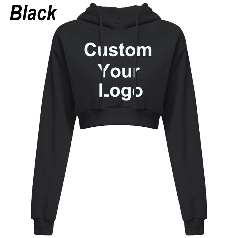 Fashion Custom Your Women Hoodie Sweatshirt Short Top Coat Sport Pullover Hooded Tops Female Autumn Winter Clothes Crop 240627