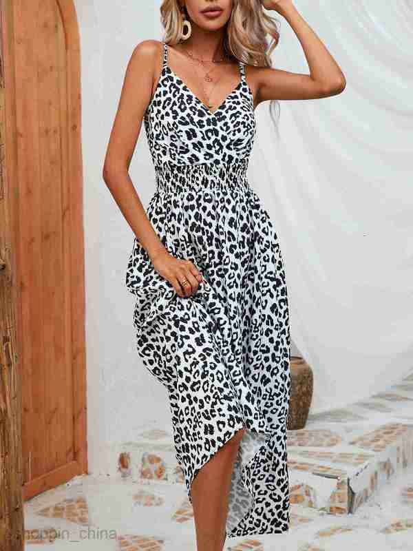 Basic Casual Dresses Women Dress Women's Dress Summer Leopard Print Hanging Strap Group Women's Wear