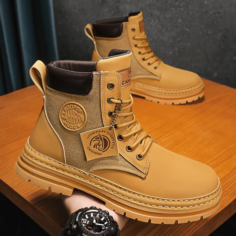 Adult Shoes for Men Trend Martin Boots Cowboy Boy Motorcycle Wearresistant Man Running Sneakers 240626