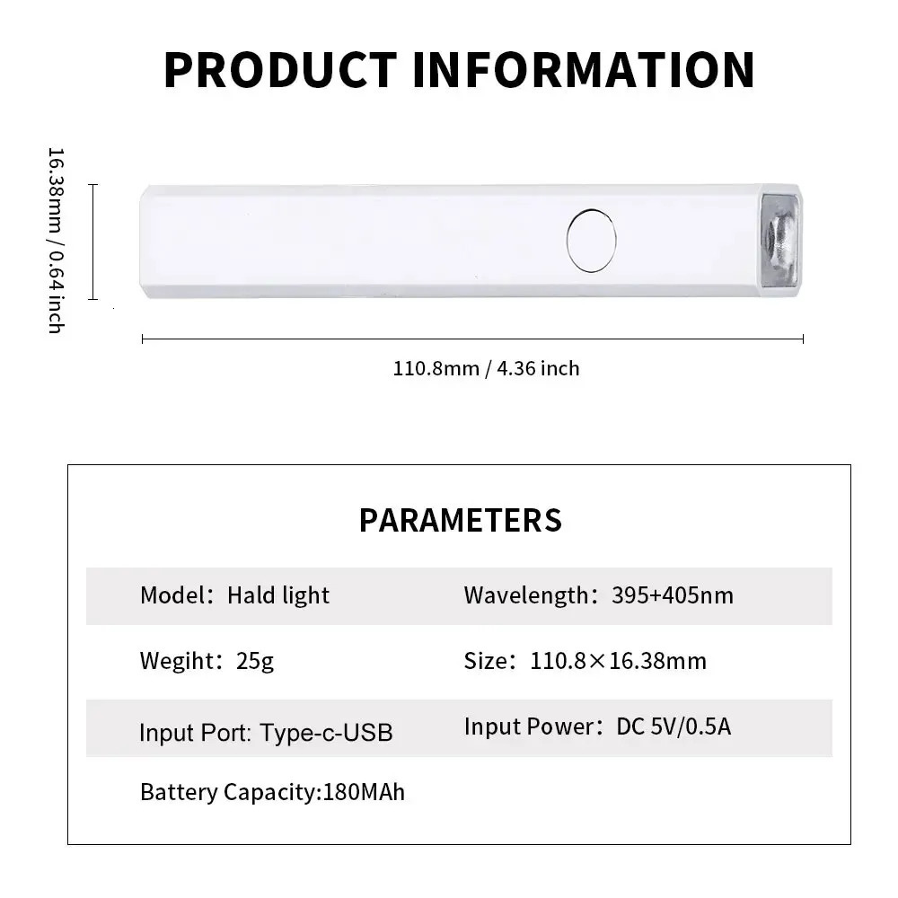 Quick Dry Nail Po Machine 3 UV LEDs 3W Gel Polish Nail Dryer Lamp Manicure Tool Rechargeable Salon Equipment 240626