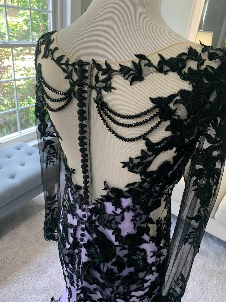 Gothic Black Lace Wedding Dresses With Detachable Skirt 2 In 1 Boho Mermaid Bride Gown Long Sleeves Illusion Back Appliques Vintage Wedding Gowns