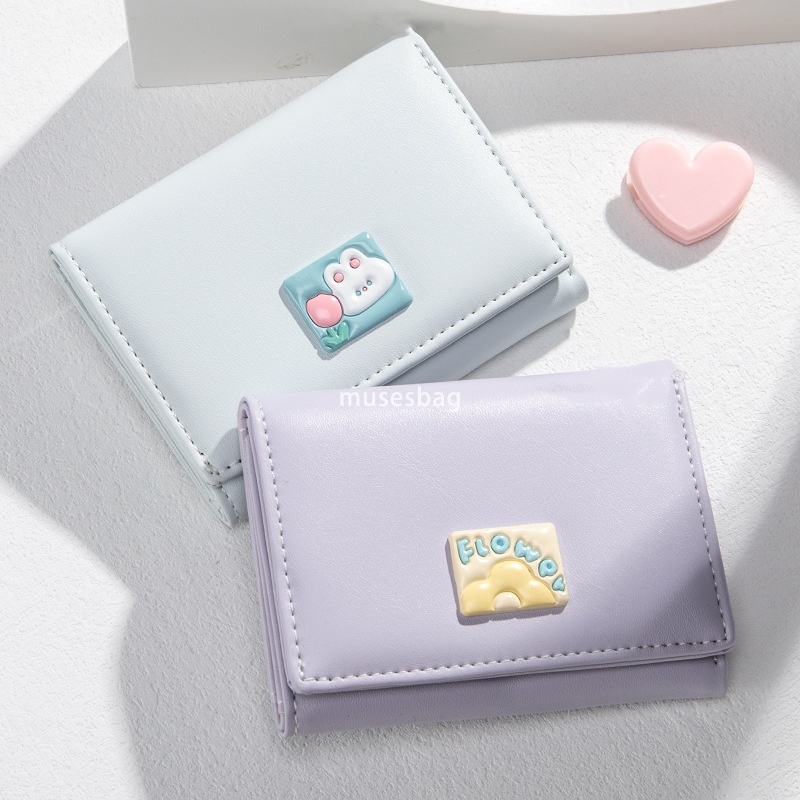Fashionable Women's High end Classic Retro Cute Card Bag with Bright Surface Texture Multi functional Hardware Short 30% Discount Lightweight Zer
