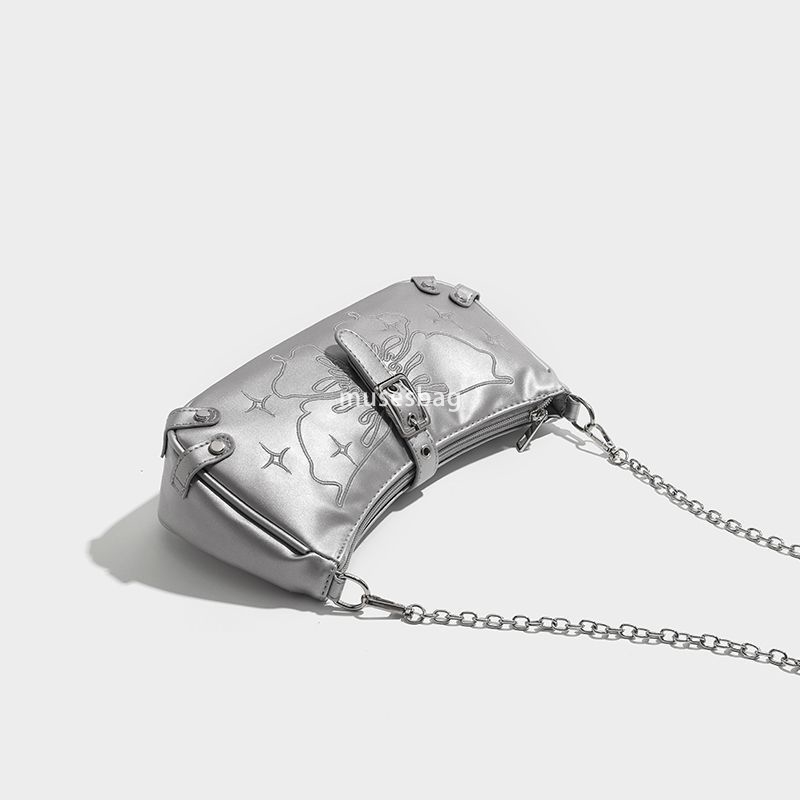 Internet celebrity high-end texture stick bag y2k sweet and cool spicy girl underarm bag women's new niche one shoulder crossbody bag
