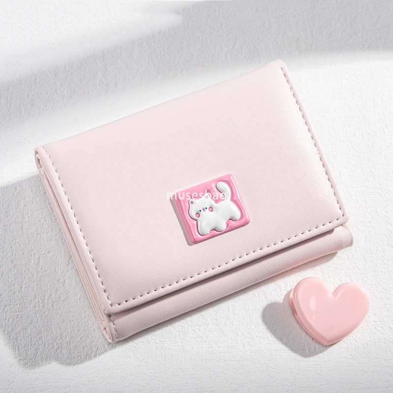 Fashionable Women's High end Classic Retro Cute Card Bag with Bright Surface Texture Multi functional Hardware Short 30% Discount Lightweight Zer