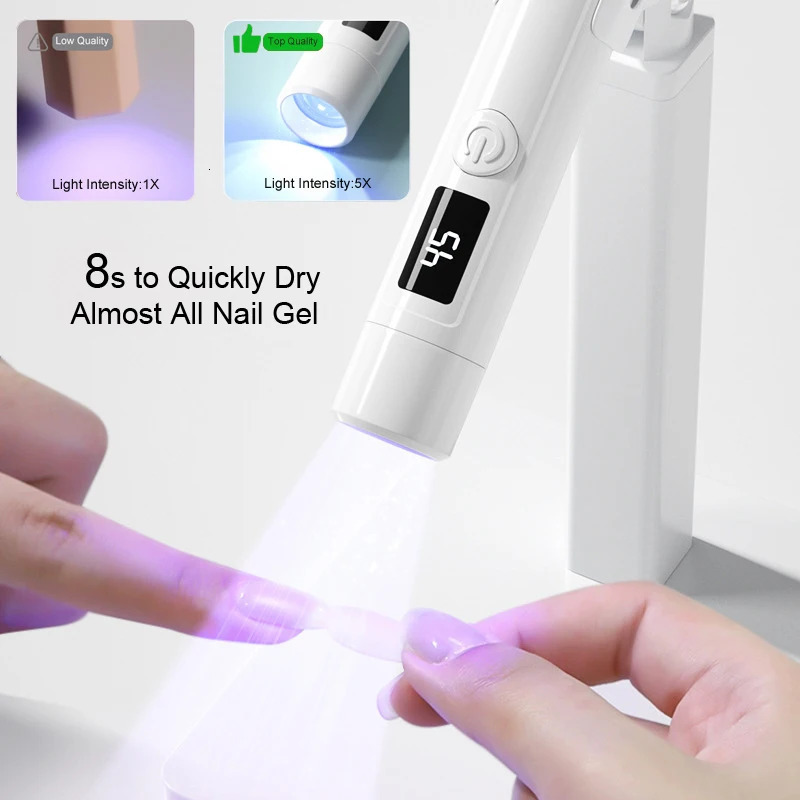 Portable Mini Led Nail Lamp Rechargeable Mini UV Led Lamp for Nails Gel DryCordless Resin Curing UV Light Mini Nails Dryer 240626