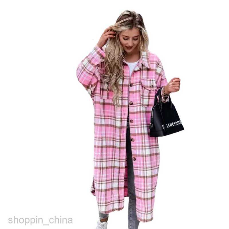 fashion Women Jackets Coats Fashionable New Extended Plaid Shirt Women's Coat