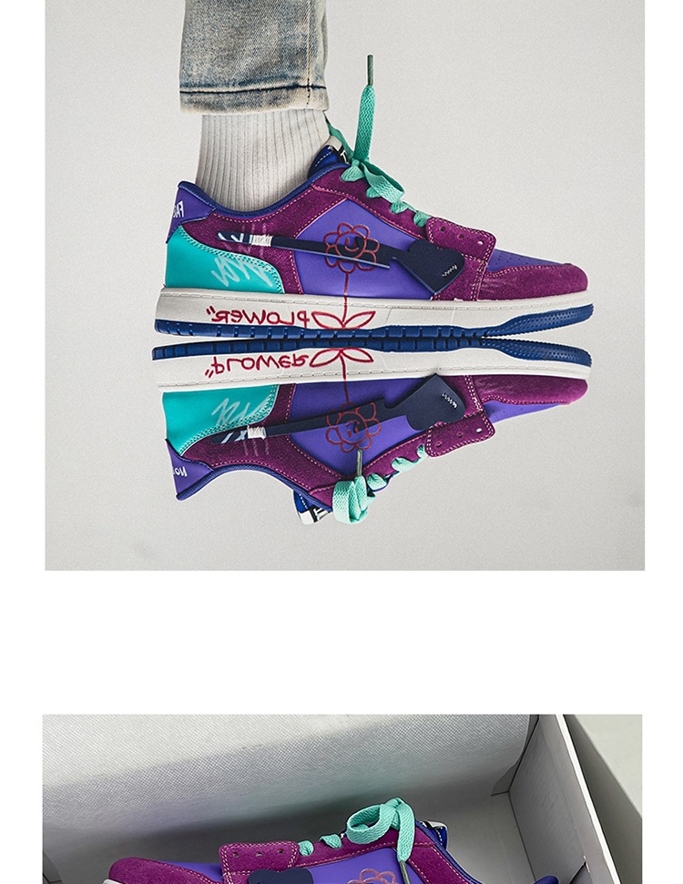 Shoes Men Ddmysports S New Explosive Students Graffiti Design Sense Chic Ong Kong Only Board Shoes Outdoor tudents ense