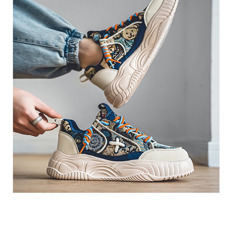 Men's shoes spring casual hundred niche teenage sports board shoes thick bottom inner height bread tide shoes 232