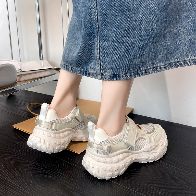 Summer Daddy Shoes New Mesh Surface Breathable Thick Sole Small Man High Sports Leisure Beach For Women Ddmysaturn