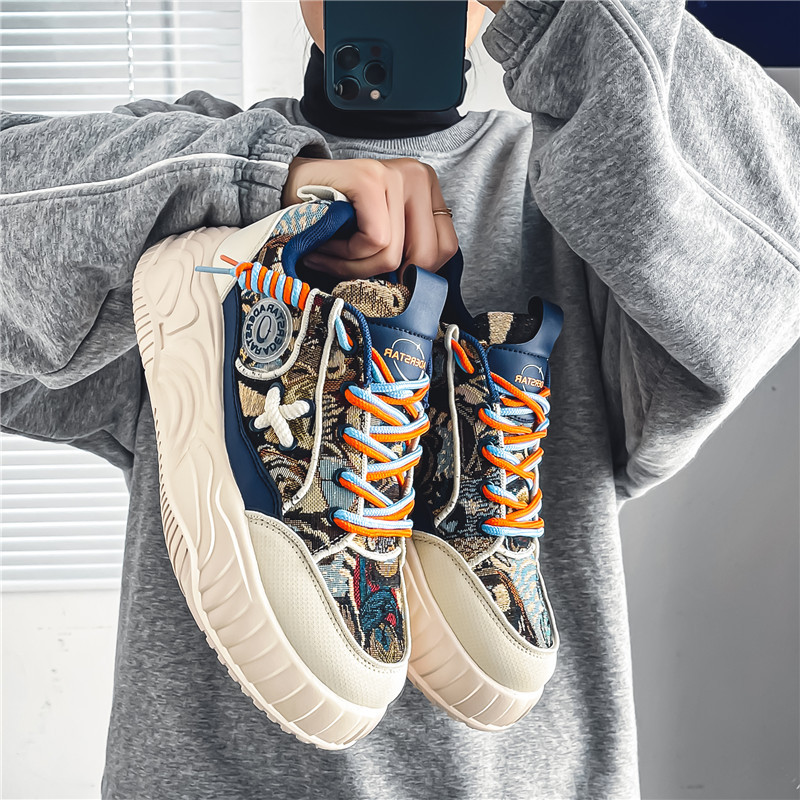 Men's shoes spring casual hundred niche teenage sports board shoes thick bottom inner height bread tide shoes 232