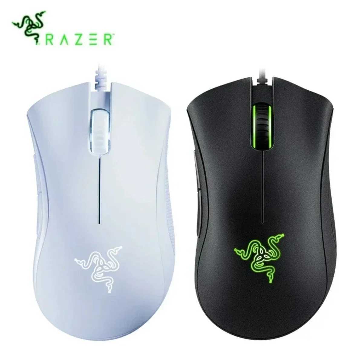 Mice Razer DeathAdder Essential Wired Gaming Mouse Mice 6400DPI Optical Sensor Gamer Black and White Independent Button Y2406276MX9