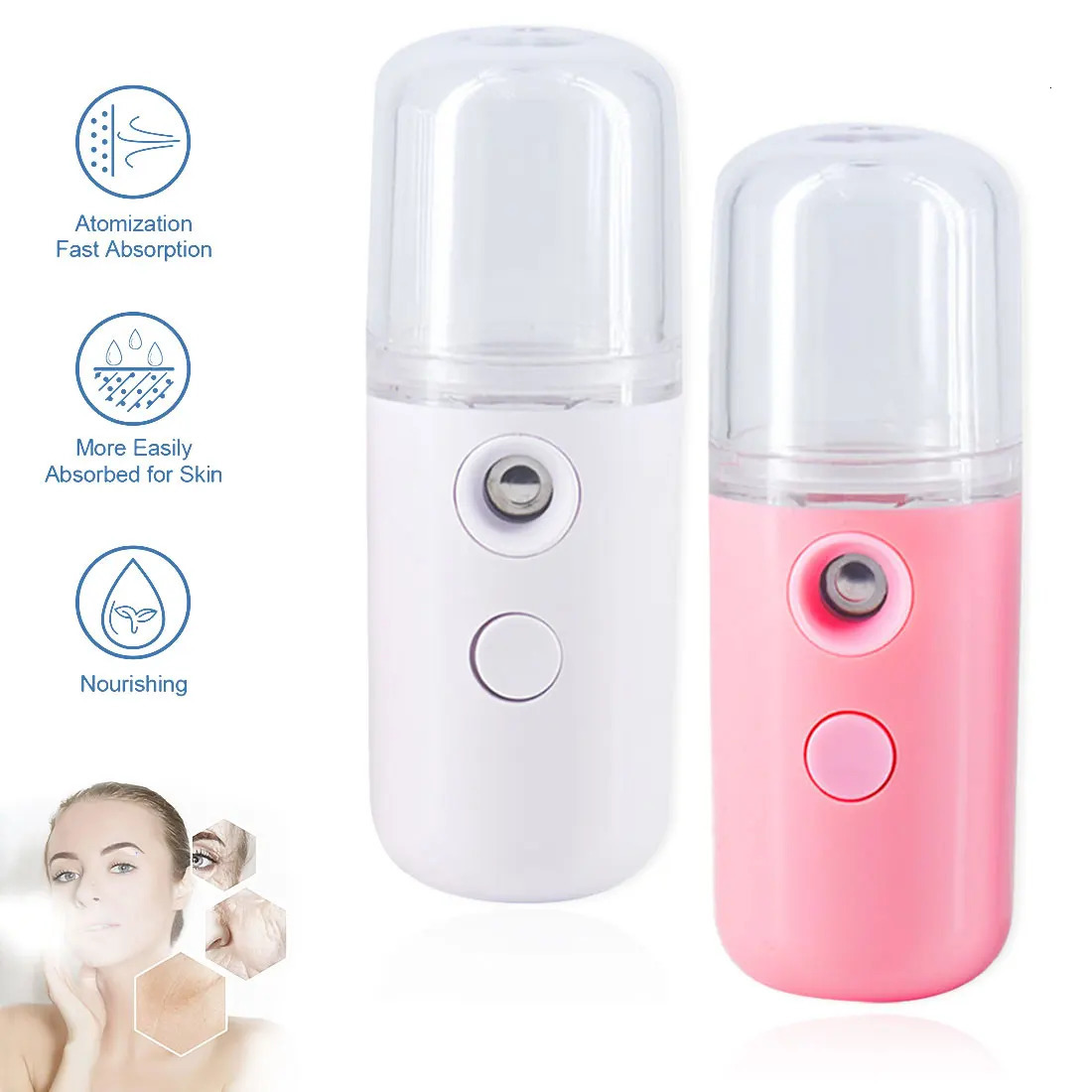 30ML Mini Steamer Sprayer USB Nebulizer Humidifier Hydrating Women Beauty Skin Care Tool 240626