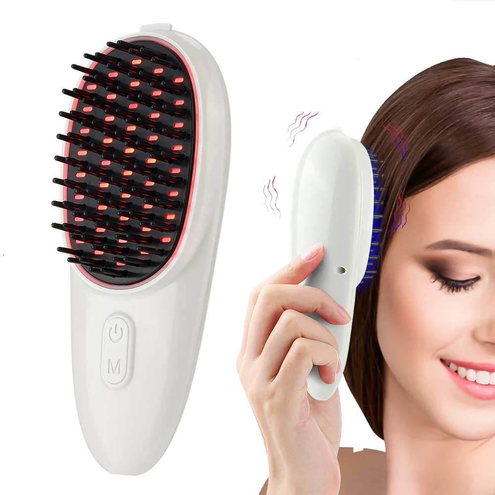 Tool Scalp Comb Red Blue Light Hair Care Scalp Massage Comb Head Massager Electric Hair Brush Electric Massage Comb 240626