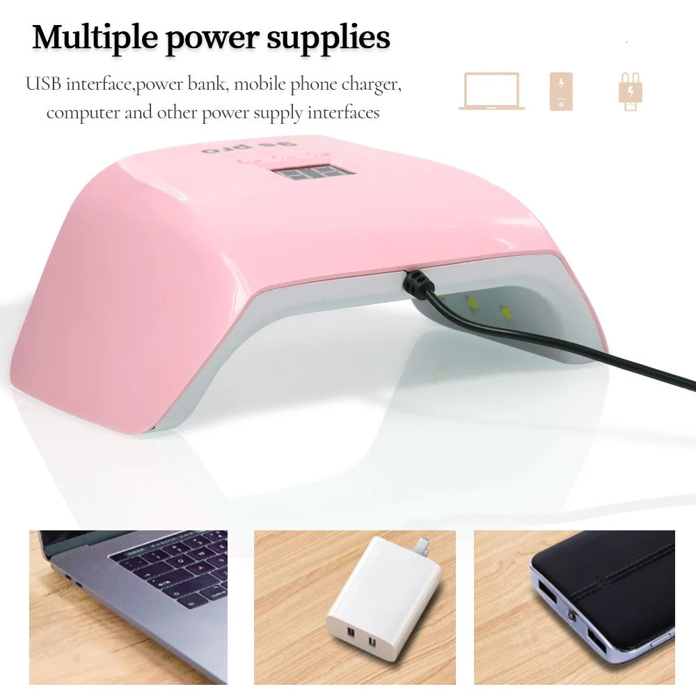 Trapezoidal Nail Gel Dryer Lamp 24 LED Beads Nail Po Machine Professional Manicure Tool Integrated USB Equipment 240626
