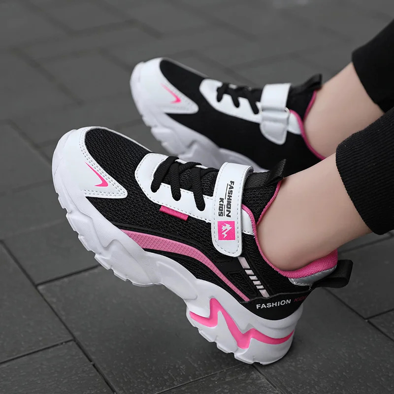 Childrens casual pink girls breathable mesh summer student childrens sports walking shoes 240627 XJ260303