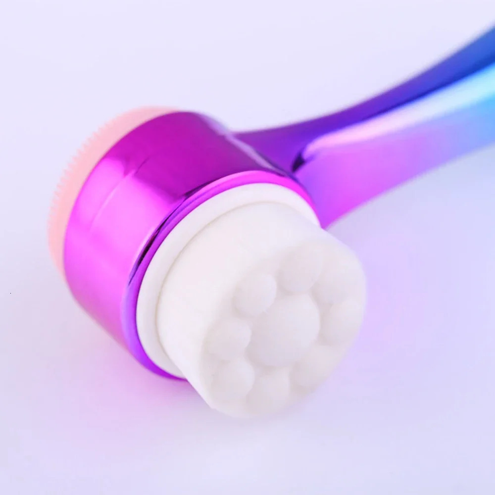 2 In 1 Gradient Cleansing Brush Face Pore Exfoliatoring Blackhead Removal Cleanser Massage Brush Double-Sided Clean Tools 240626