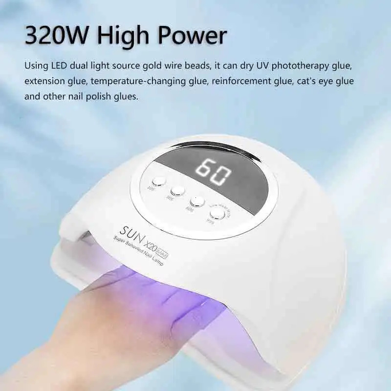 320W Nail Dryer Machine 72 LED/UV Beads Professional Fast Drying Red Light Nail Lamp Manicure Tool Salon Equipment 240626