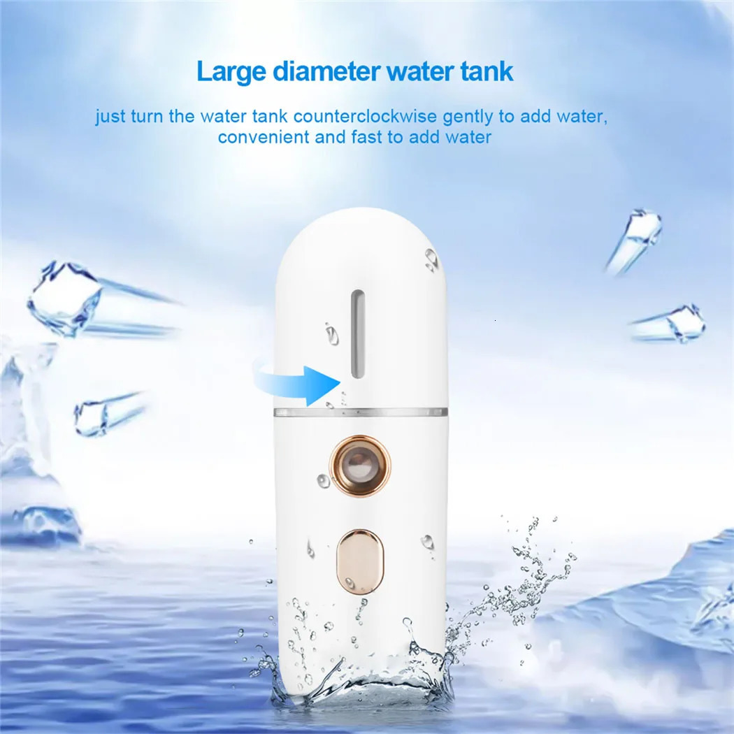 CkeyiN 30ml Mini Steamer Mist Sprayer Nano Hydrating Face Mist Spray Bottle Humidifier Spa Skin Care 240626