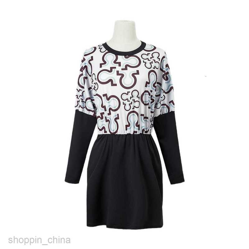 Basic Casual Women Dresses Women's Summer Splicing Slim Fit Wrap Hip Long Sleeve Dress