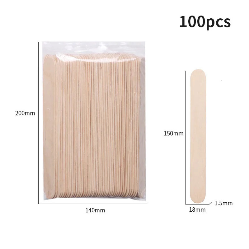 100pc Wooden Waxing Stick Hair Disposable Spatula Bean Body Beauty Tool Face Eyebrows Applicator Depilation Wooden Stick 240626
