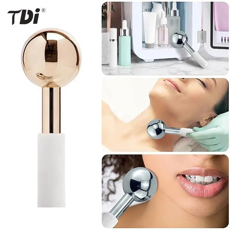 Ice Globes Cold Stainless Steel Roller Skin Beauty Spa Cooling Globe Massage Ball Face Care Cryo Freeze Stick 240626