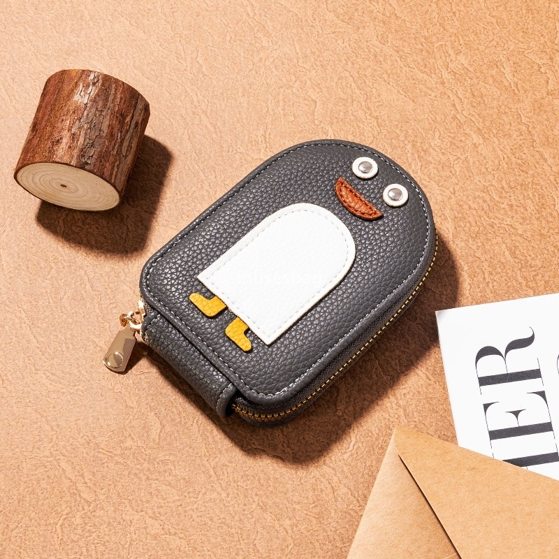 Fashionable Women's Cartoon Penguin Small Card Bag Practical and Versatile Multi functional Large Capacity ID and Driver's License Storage L