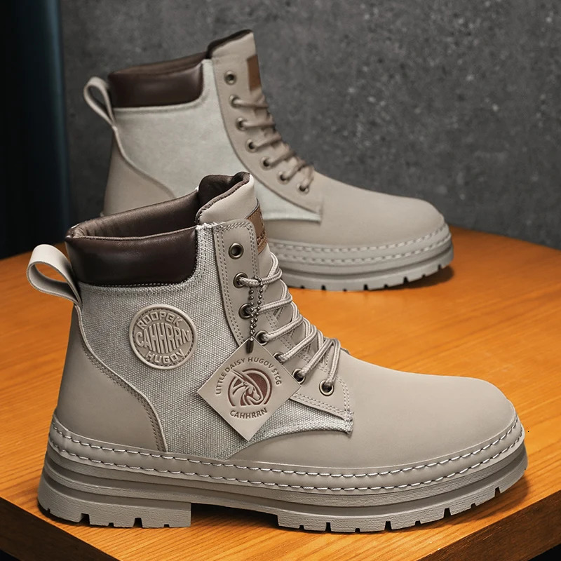 Adult Shoes for Men Trend Martin Boots Cowboy Boy Motorcycle Wearresistant Man Running Sneakers 240626