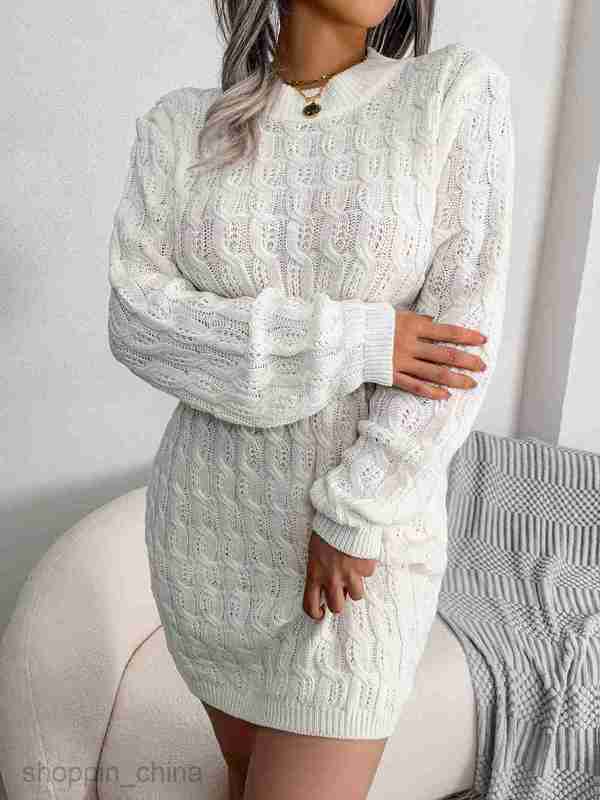 Women Casual Dresses fashion dress Autumn and Winter Leisure Fried Dough Twists Waist Pack Hip Dress Skirt Women's Wear