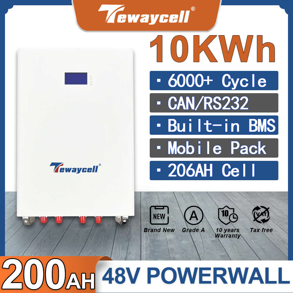48V 200Ah LiFePO4 Battery Pack 10KWh Power 6000 Cycle Lithium Iron Phosphate Buitl-in BMS 200A CAN RS485 Monitor EU US Tax Free