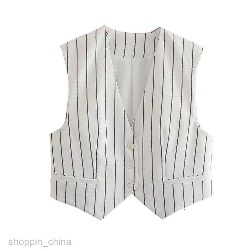 Basic Casual Dresses Women Summer New Women's striped suit jacket+vest pants set w050 9681