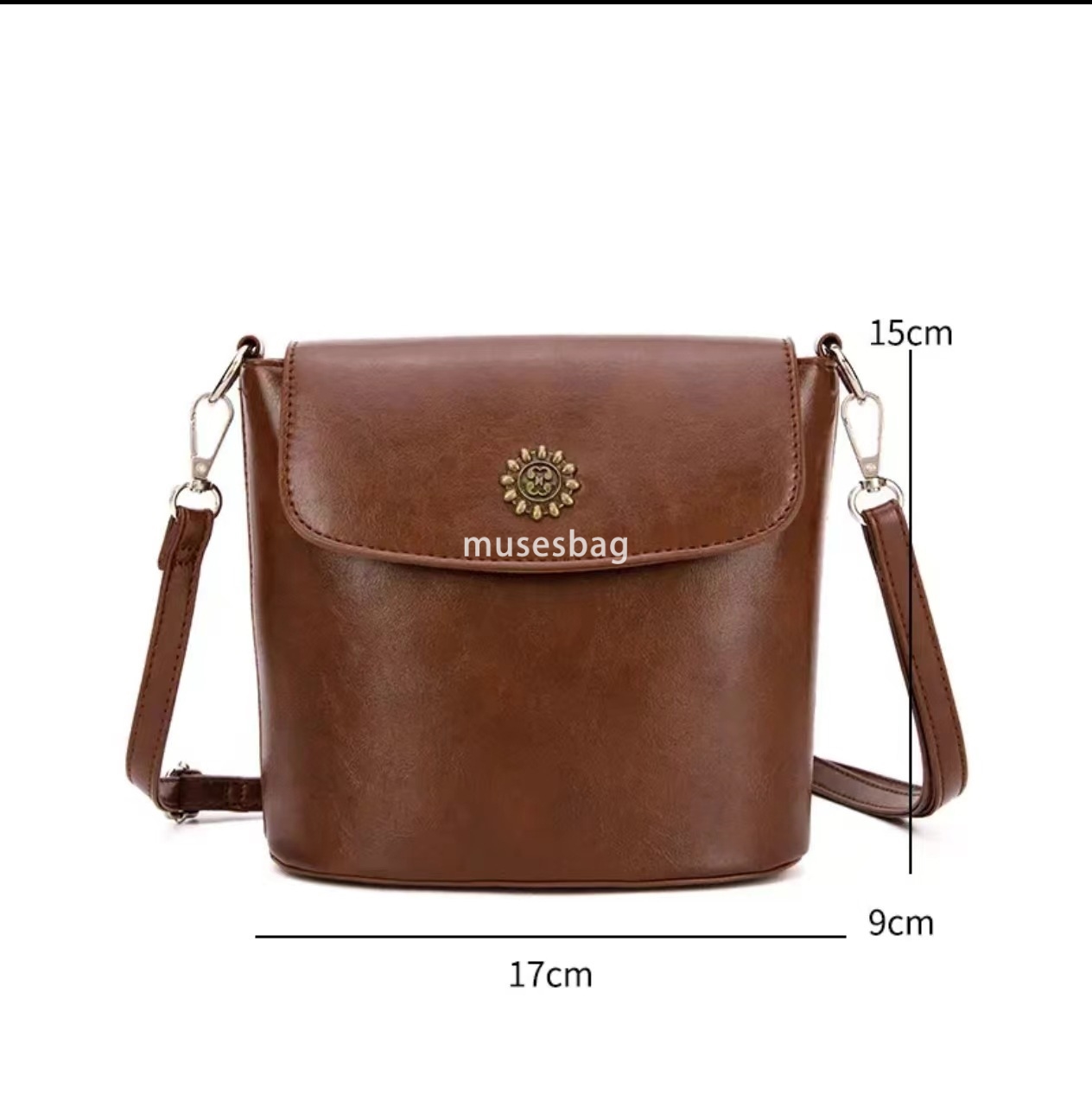 Street trend niche design new fashion diagonal cross sunflower women's casual versatile small bag retro bucket bag single shoulder crossbody bag