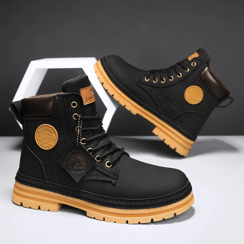 Adult Shoes for Men Trend Martin Boots Cowboy Boy Motorcycle Wearresistant Man Running Sneakers 240626