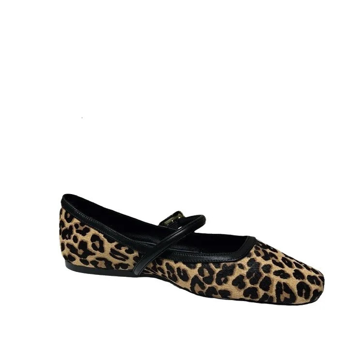 Spring Fashion Womens Flat Ladies Round Toe Leopard Print Casual Slip-on Outdoor Mary Jane Shoes atos 240627