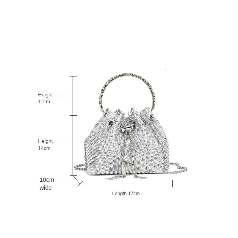 Spring Fashion Chain Shoulder Evening Bag with Full Drill King and Water Drill Bag for Women 240626