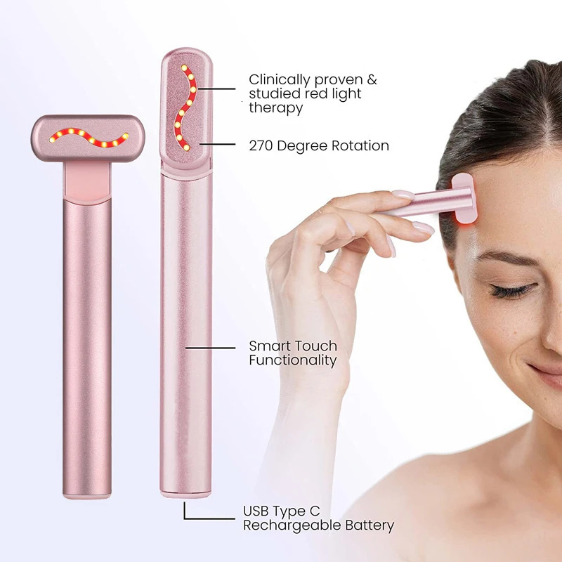EMS Microcurrent Face Device Red Light Wand Eye Neck Massager Skin Anti Skin Care Beauty Tool 240626