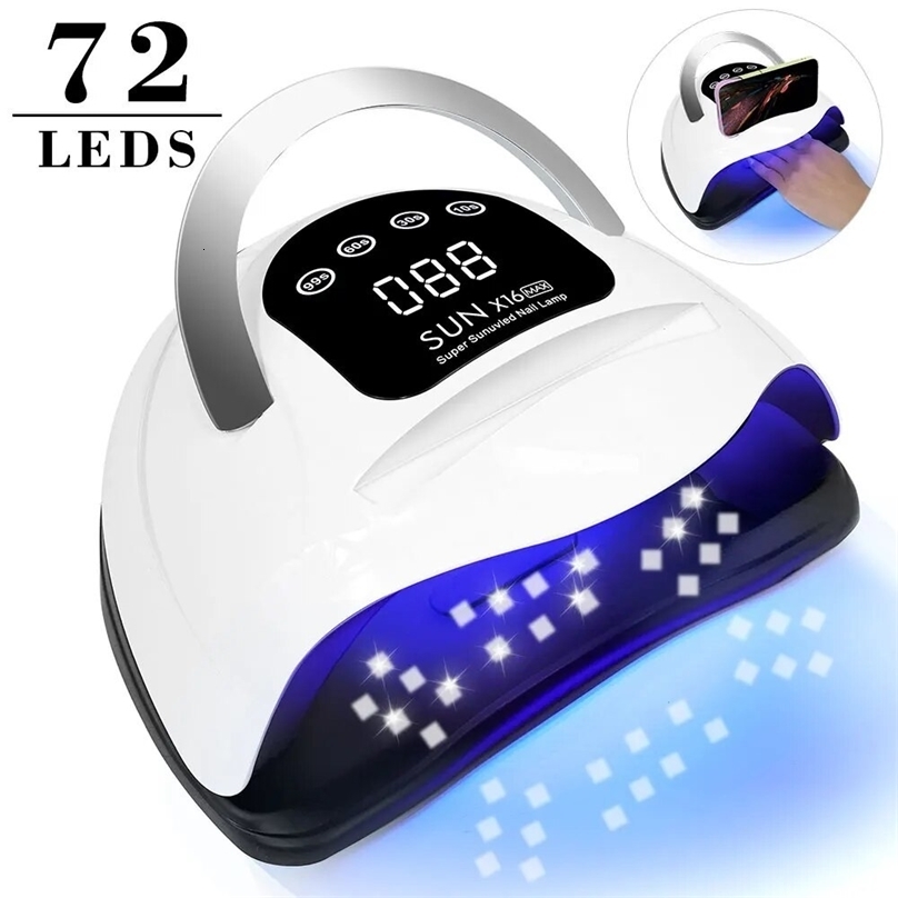 X16 MAX 320W UV LED Nail Lamp For Drying Gel Nail Polish Professional 72 LEDS Nail Dryer Light With Touch Screen Timer 240626