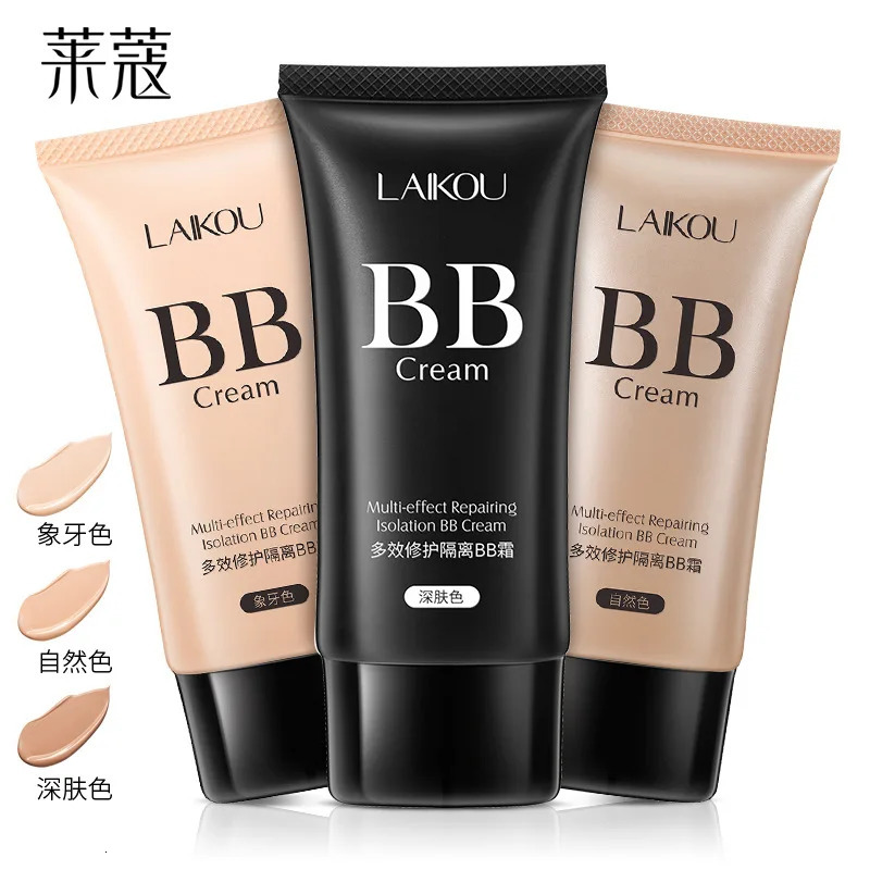 LAIKOU BB Cream Concealer Foundation Make Up Natural Dark Makeup Cosmetics Light Moisturizing Multi Sulution Blemish Balm Cream 240626