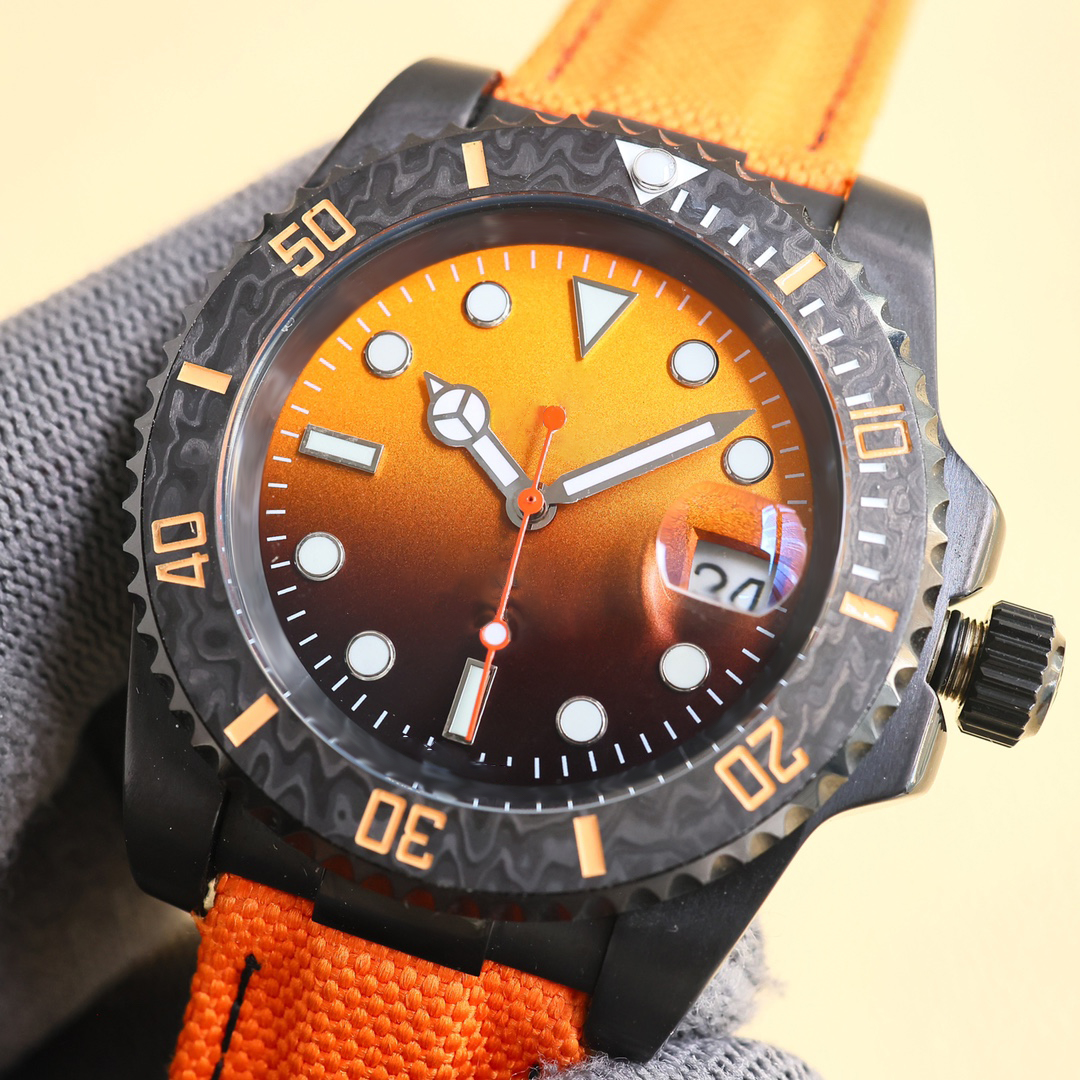 Designer Watch Manwatch Automatic 8215 Movement Watches 40mm Carbon Fiber Bezel Sapphire Glass Luminous 904L Stainless Steel Case Nylon Wristband Mont