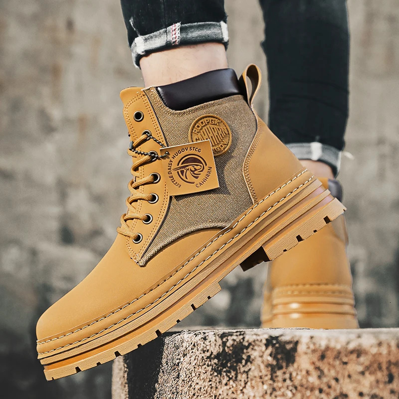 Adult Shoes for Men Trend Martin Boots Cowboy Boy Motorcycle Wearresistant Man Running Sneakers 240626